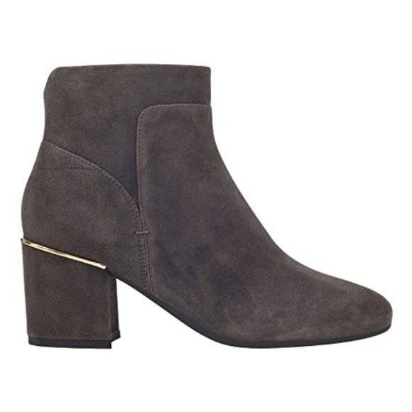 SALE! ✅  EASY SPIRIT Ankle Boot Dark Grey & Gold Nubuck (Suede) Size 9W ✨ NEW - Picture 5 of 10